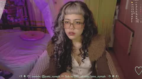 Snapshot of blushing_nymph chatting on July 2026 12:07:01 AM Im Nym Justa nymph on twitter and IG online show from July 2026 12:07:01 AM