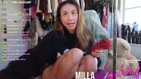 Snapshot of millamischief chatting on June 2026 12:08:02 AM Milla Mischief online show from June 2026 12:08:02 AM