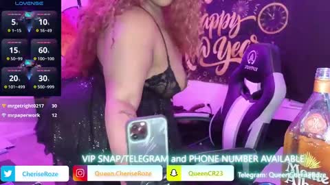 Snapshot of queencroze chatting on January 2025 03:56:01 AM Queen Cherise Roze online show from January 2025 03:56:01 AM