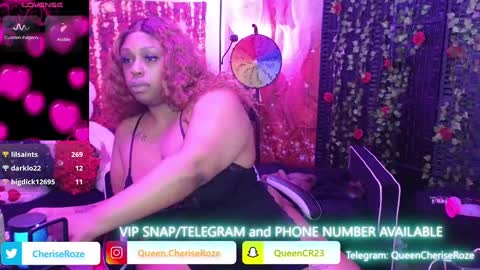 Snapshot of queencroze chatting on February 2025 05:45:02 AM Queen Cherise Roze online show from February 2025 05:45:02 AM