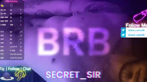 Snapshot of secret_sir chatting on July 2026 11:19:02 PM Dean Carter online show from July 2026 11:19:02 PM